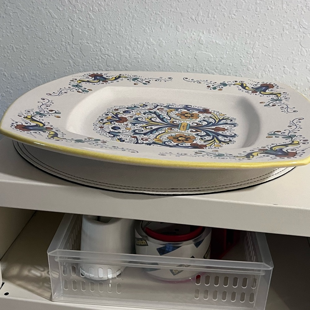 Italian Floral Ceramic Platter - Picture 4 of 7